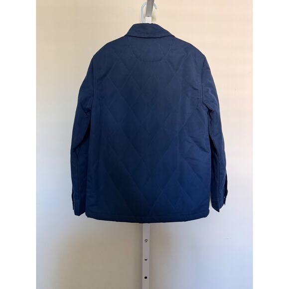 Boys Chore Coat Button Up Quilted Light Weight Size M 8 Navy Blue Ocean Coast - Picture 4 of 4